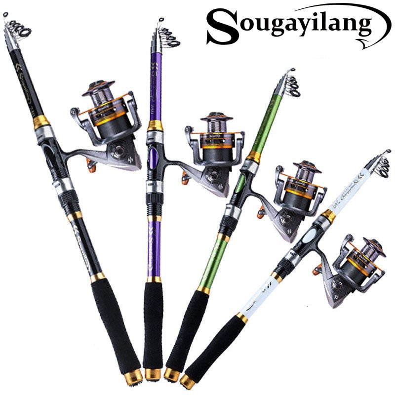 Cheap Sougayilang Spinning Fishing Rod and Reel Combo 1.6m Portable Fishing  Rod with 5.2:1 Gear Ratio Fishing Reel Full Kit for Pesca