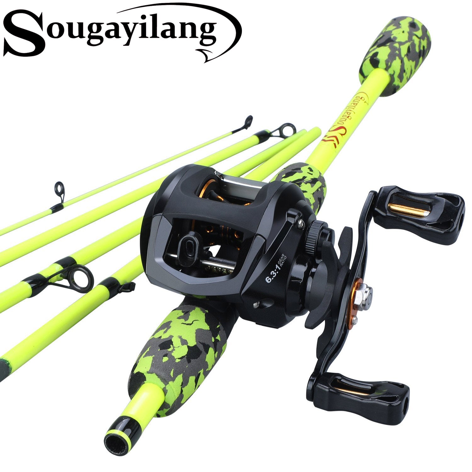 Sougayilang Fishing Rod and Reel Combo, 11+1 BB Baitcasting Reel with  Telescopic Fishing Rod Combo, Baitcaster Combo with Carrier Bag for  Beginner-1.8m Left Handle with Bag, Rod & Reel Combos 