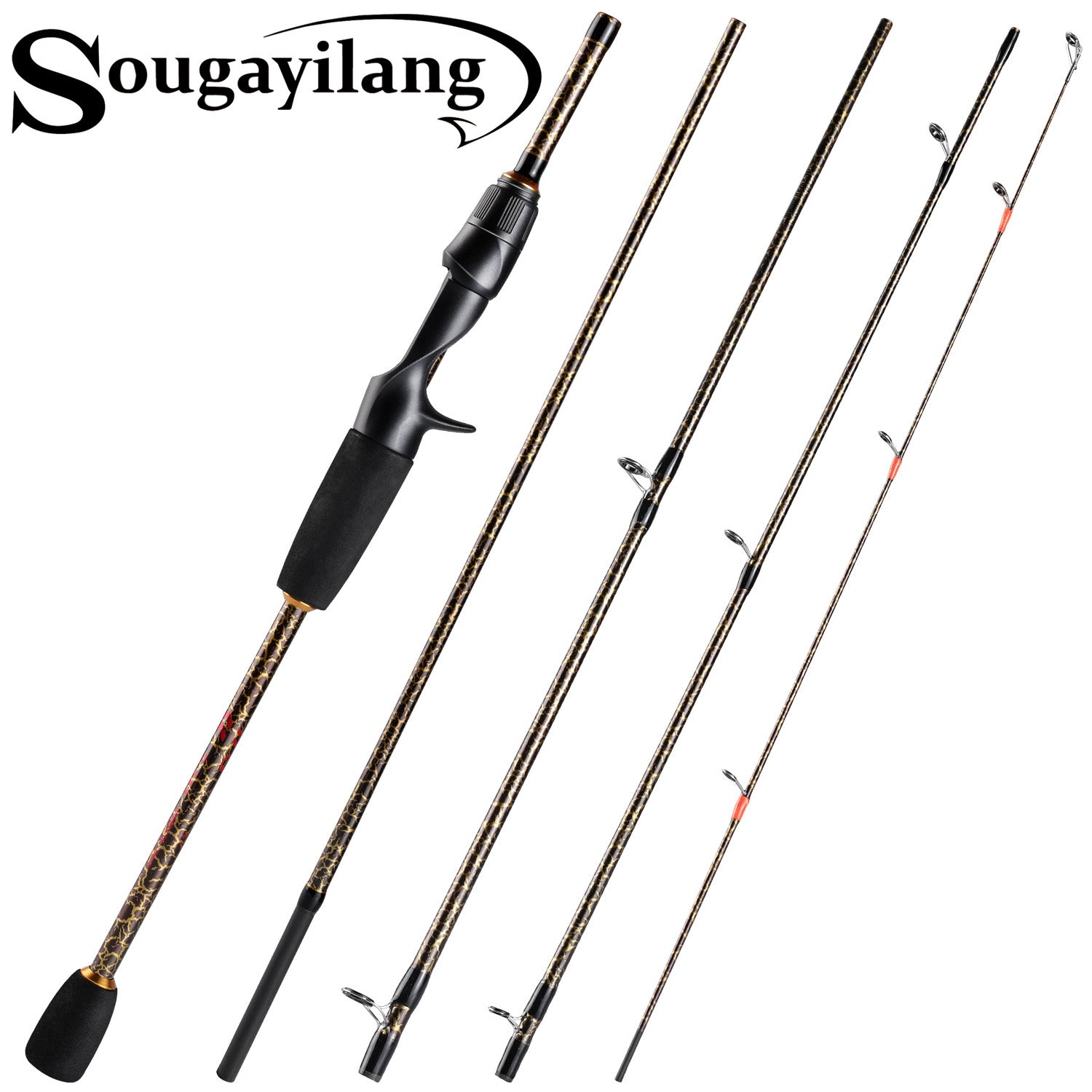 Sougayilang Fishing Rod Spinning/Casting Rod M Power 2 Sections For  Saltwater/Freshwater Pancing