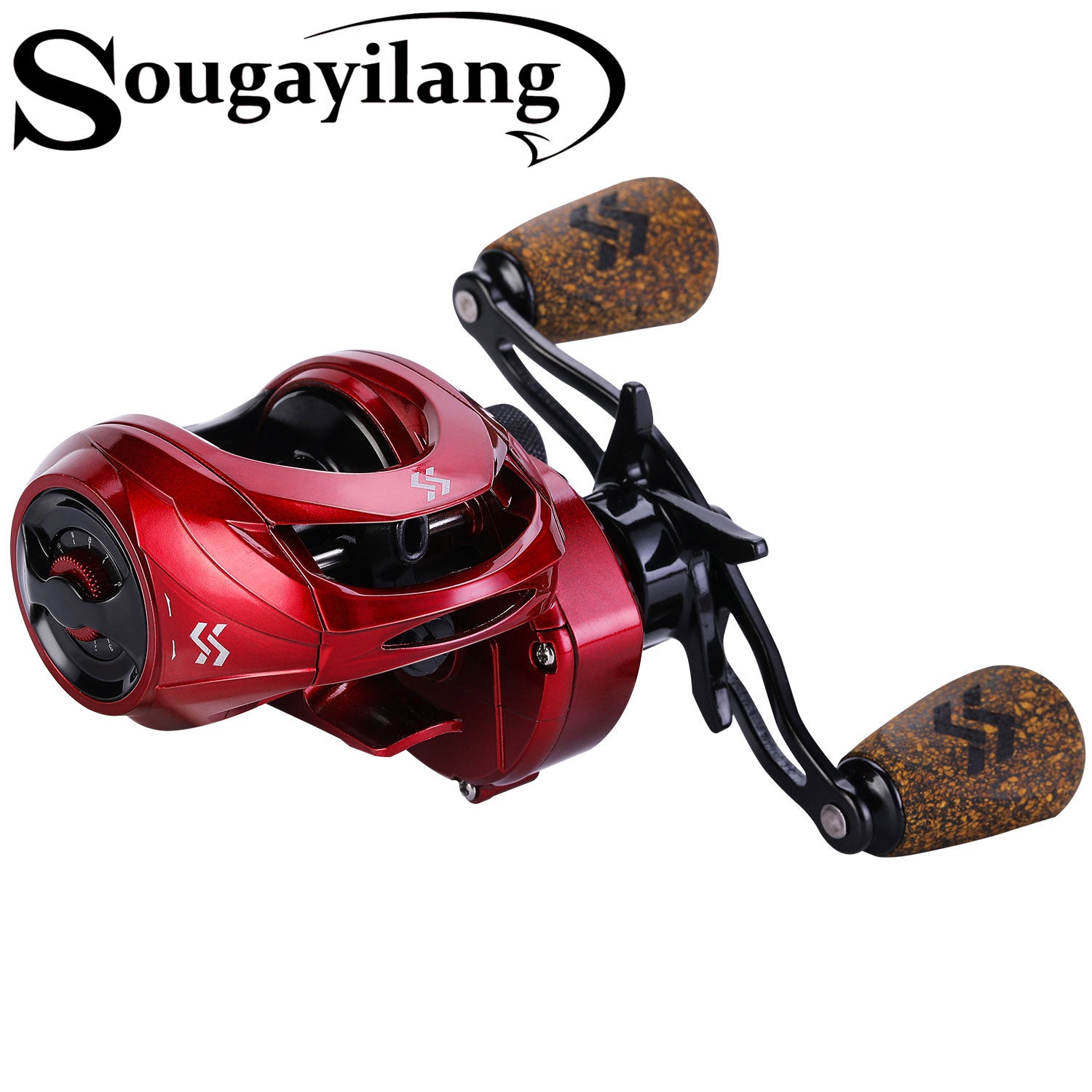  Sougayilang Baitcasting Reels, 8:1 Gear Ratio Fishing Reel  with Magnetic Braking System Casting Reel, 9 + 1 Ball Bearings Super Smooth  Anti-Corrosion Baitcaster Reel-Right Hand(Red) : Sports & Outdoors