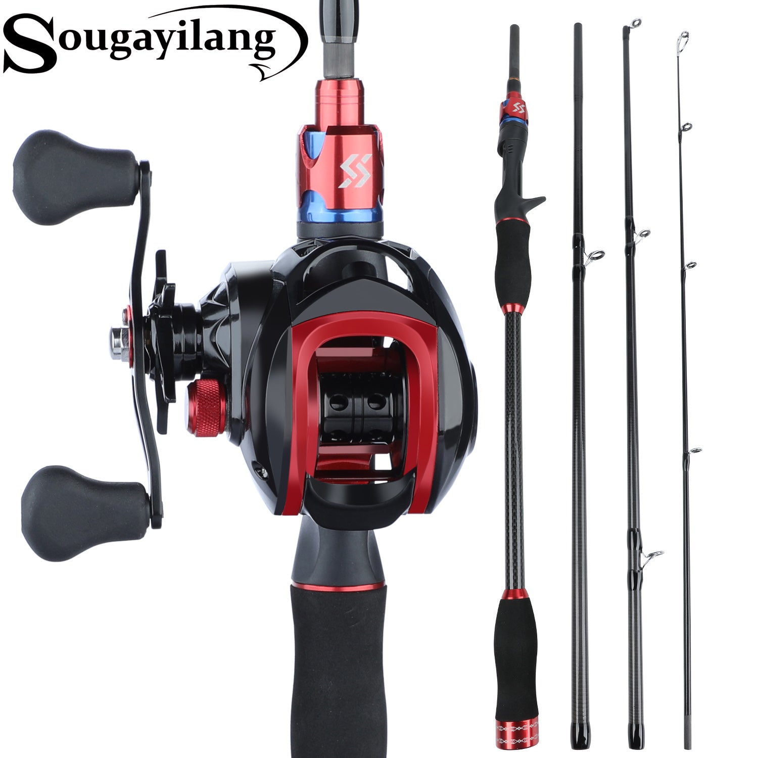Sougayilang Fishing Rod Combo Set 1.8-2.1m Casting Fishing Rod and