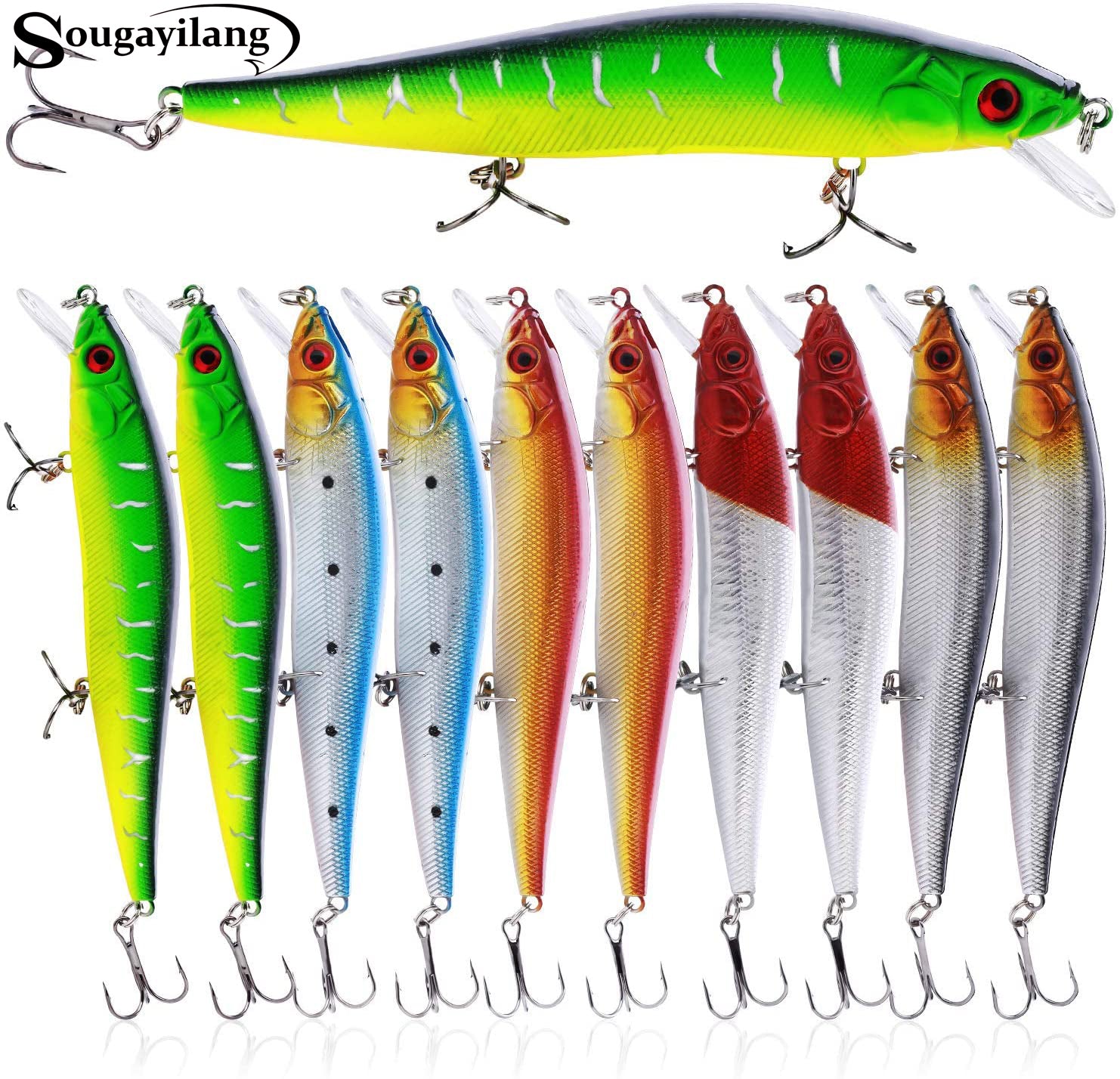 Fishing Lures Hard Bait Minnow VIB Lure with Treble Hook Life-Like Swimbait  Fishing Bait Popper Crankbait Vibe Sinking Lure for Bass Trout Walleye  Redfish, Hard Fishing Lures for Freshwater Saltwater, Sinking Lures 