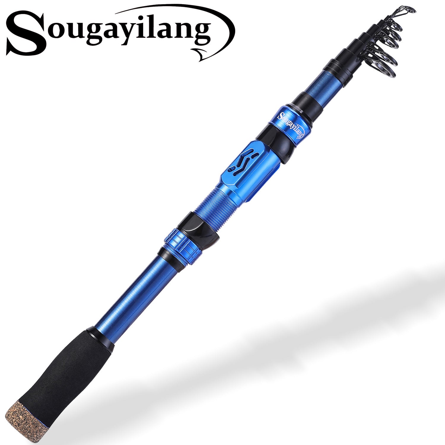 1PCS Anti-hook Silicone Fishing Net With Telescopic Aluminum Alloy Rod  Fishing Accessories Color: Blue