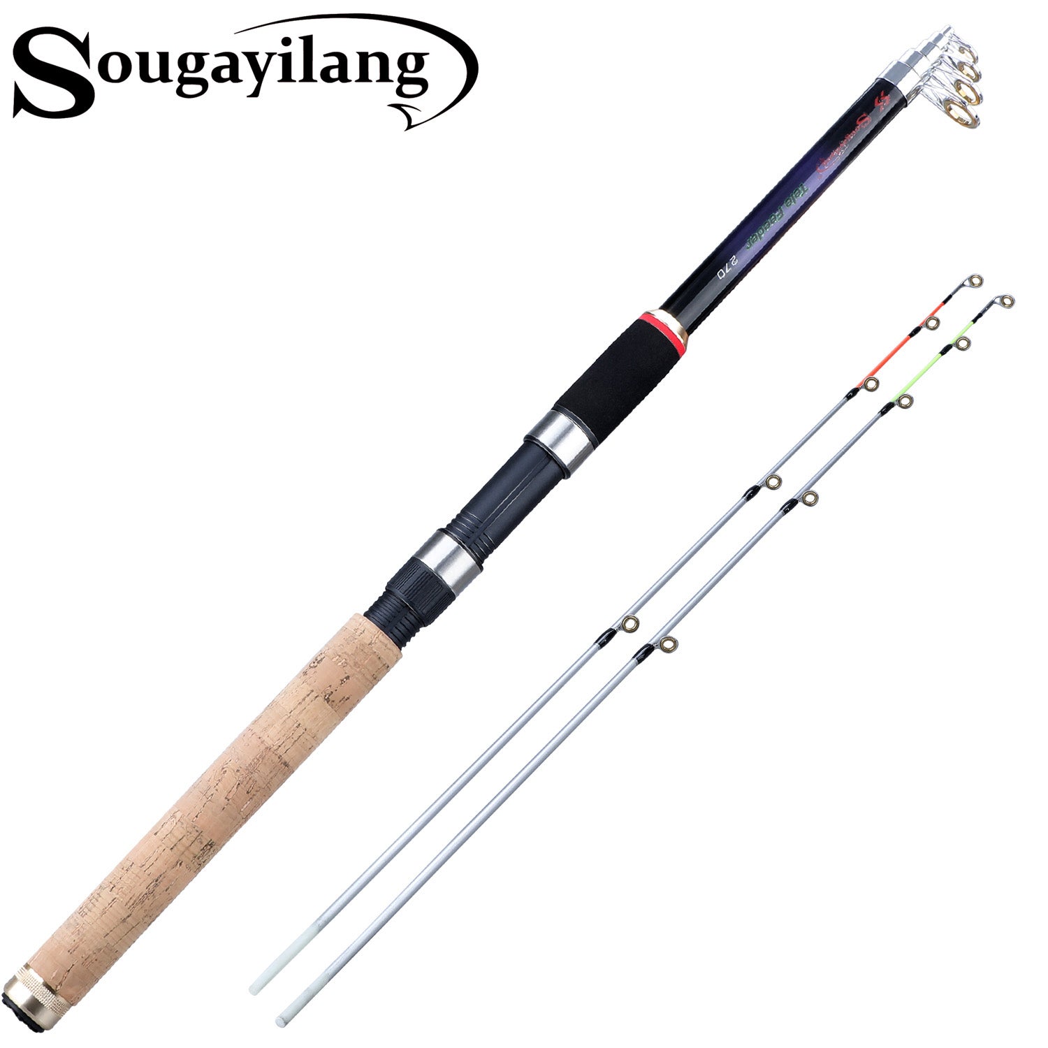 Sougayilang 2.7m/3.0m/3.3m Feeder Fishing Rod Portable Telescopic High  Carbon Spinning Rod Carp Fishing Tackle Lure 120-180g