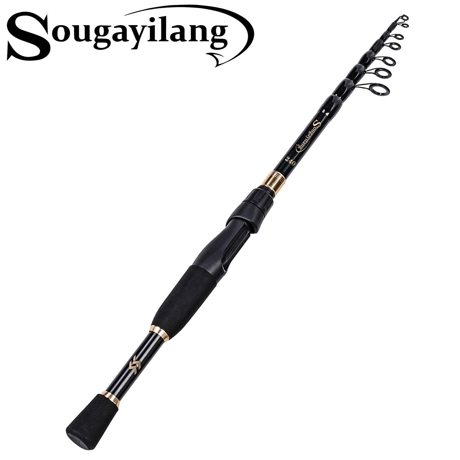 Sougayilang Fishing Rods Carbon Fiber Telescopic Fishing Pole Trout Carp Bass  Fishing