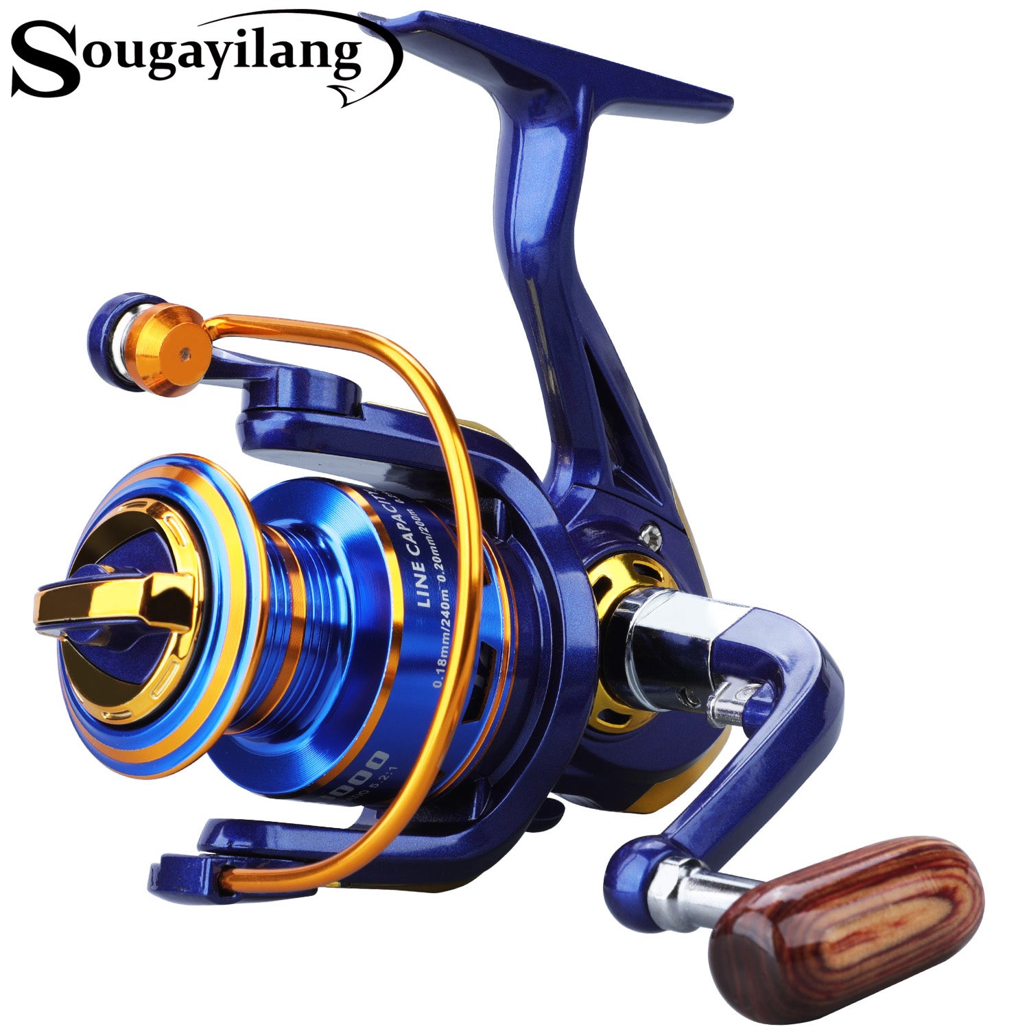Sougayilang Spinning Fishing Reel Aluminum Alloy Spool 12BB 5.2:1 Light  Weight Fishing Wheel for Bass Carp Fishing Boat Fishing