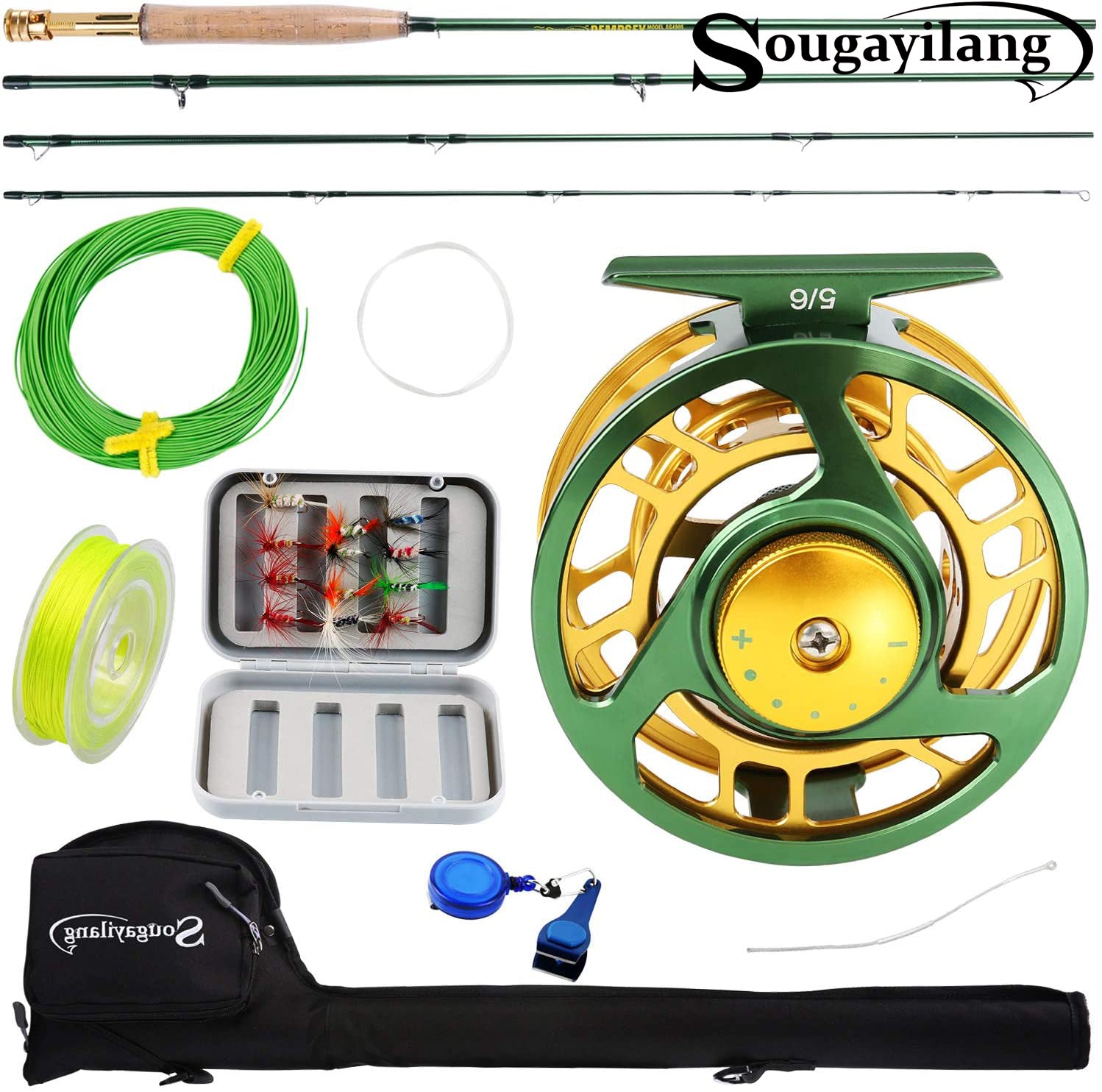 Sougayilang Fly Fishing Rod and Reel Combo, 4 Pieces Ultra