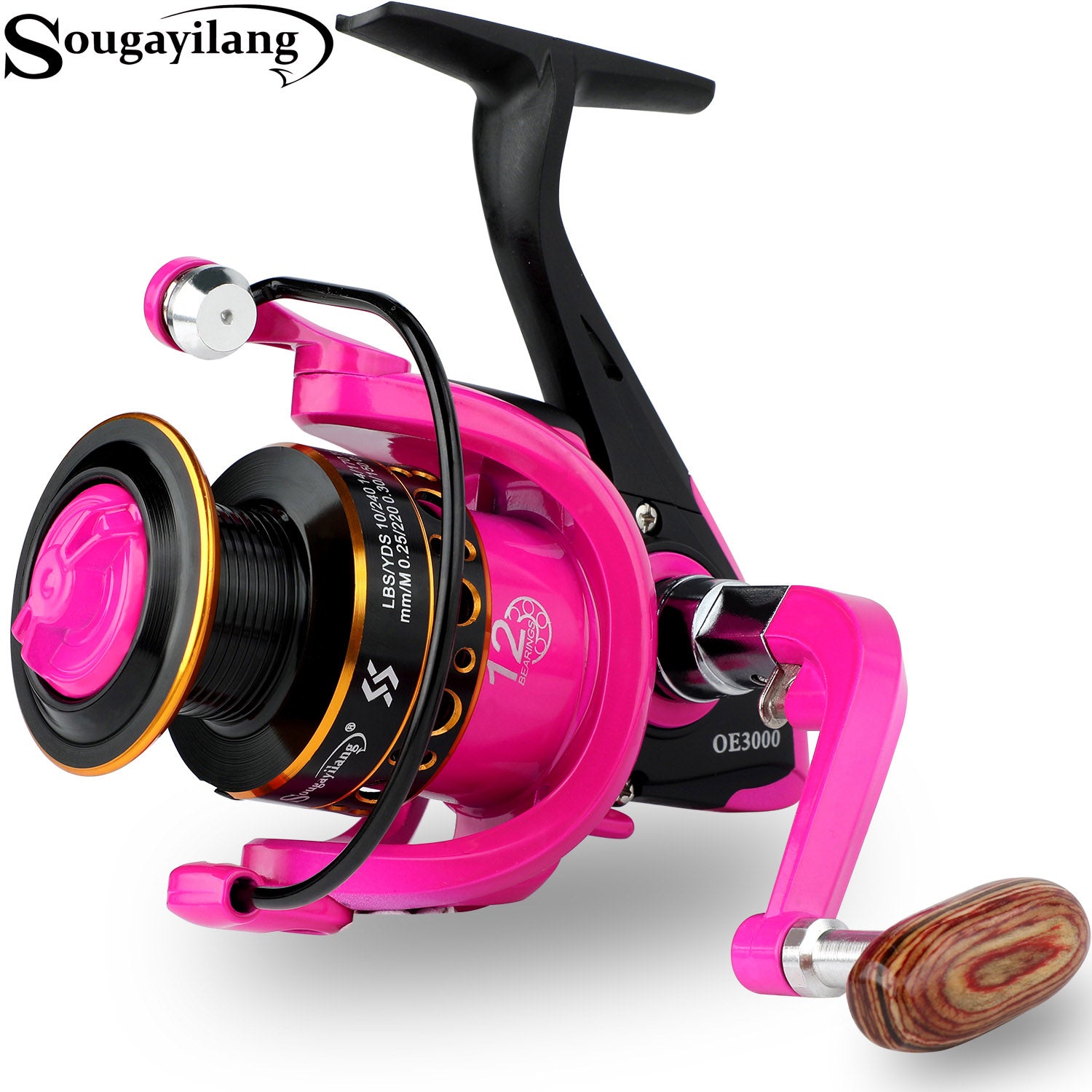 2021 NEW 2000 3000 Fishing Reels Spinning 5.2:1 Ratio 13+1BB Shallow Spool  Suit for Carp Fishing Freshwater Spinning Reel Coil