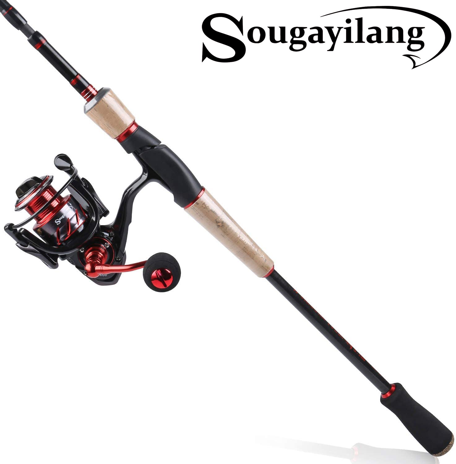 Sougayilang Fishing Rod Reel Combo, Carbon Fiber Protable Spinning