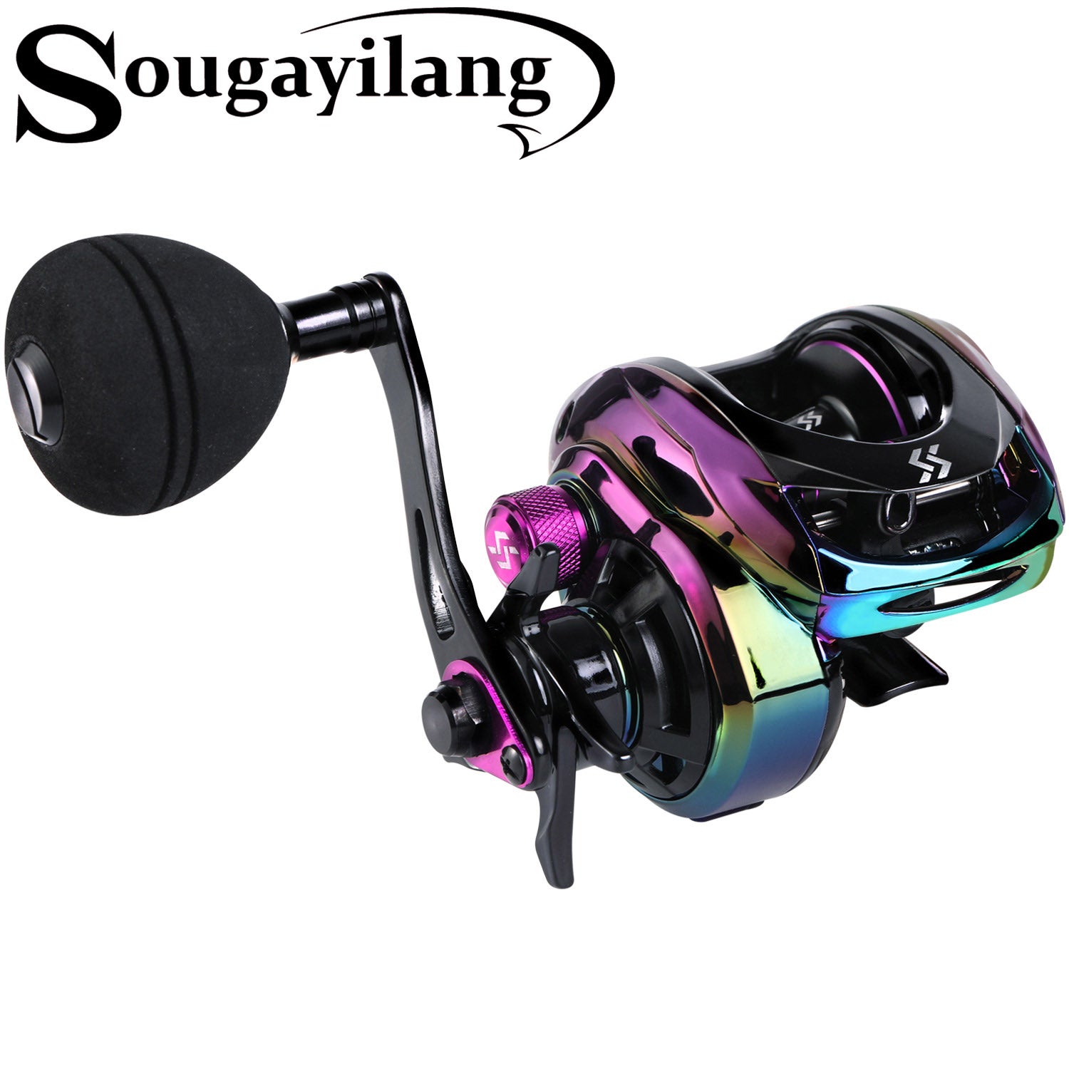 Cheap Sougayilang Baitcasting Fishing Reel 8.0:1 High Speed Gear Ratio Fishing  Reel 9+1 Ball Bearings Power Handle Casting Reel
