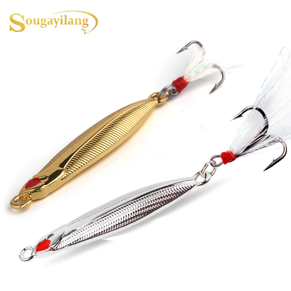 Sougayilang Jigs Fishing Lures Sinking Metal Spoons Micro Jigging Bait with  Treble Hook for Saltwater Freshwater Fishing-A-2.56in/1.16oz-5PCS with Bo -  Imported Products from USA - iBhejo