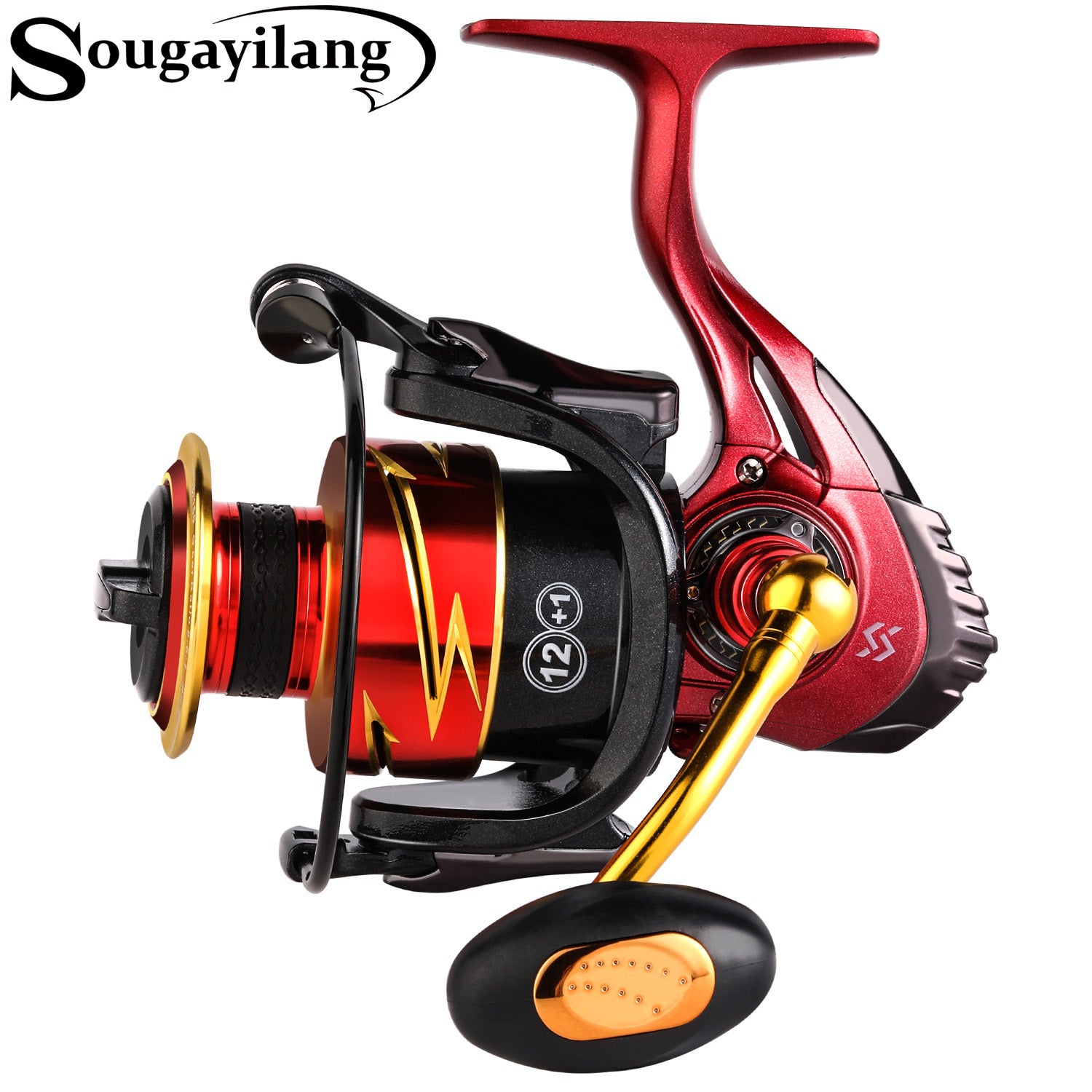 Sougayilang 1000-5000 Spinning Fishing Reel 9+1 Bearing Ball, Metal Fishing  Reel, CNC Aluminum Spool And Power Handle For Saltwater Or Freshwater