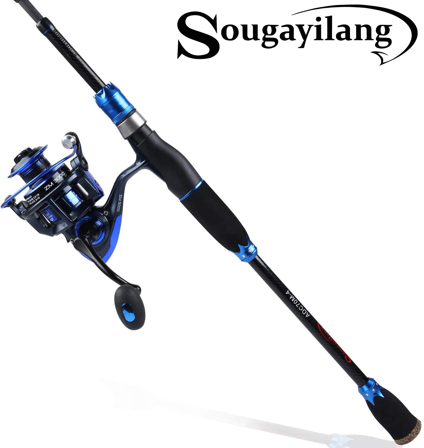 Sougayilang Spinning Fishing Rod Reel Combos,24-Ton Carbon Fiber Protable  Fishing Poles with Spinning Reel for Travel Freshwater Fishing