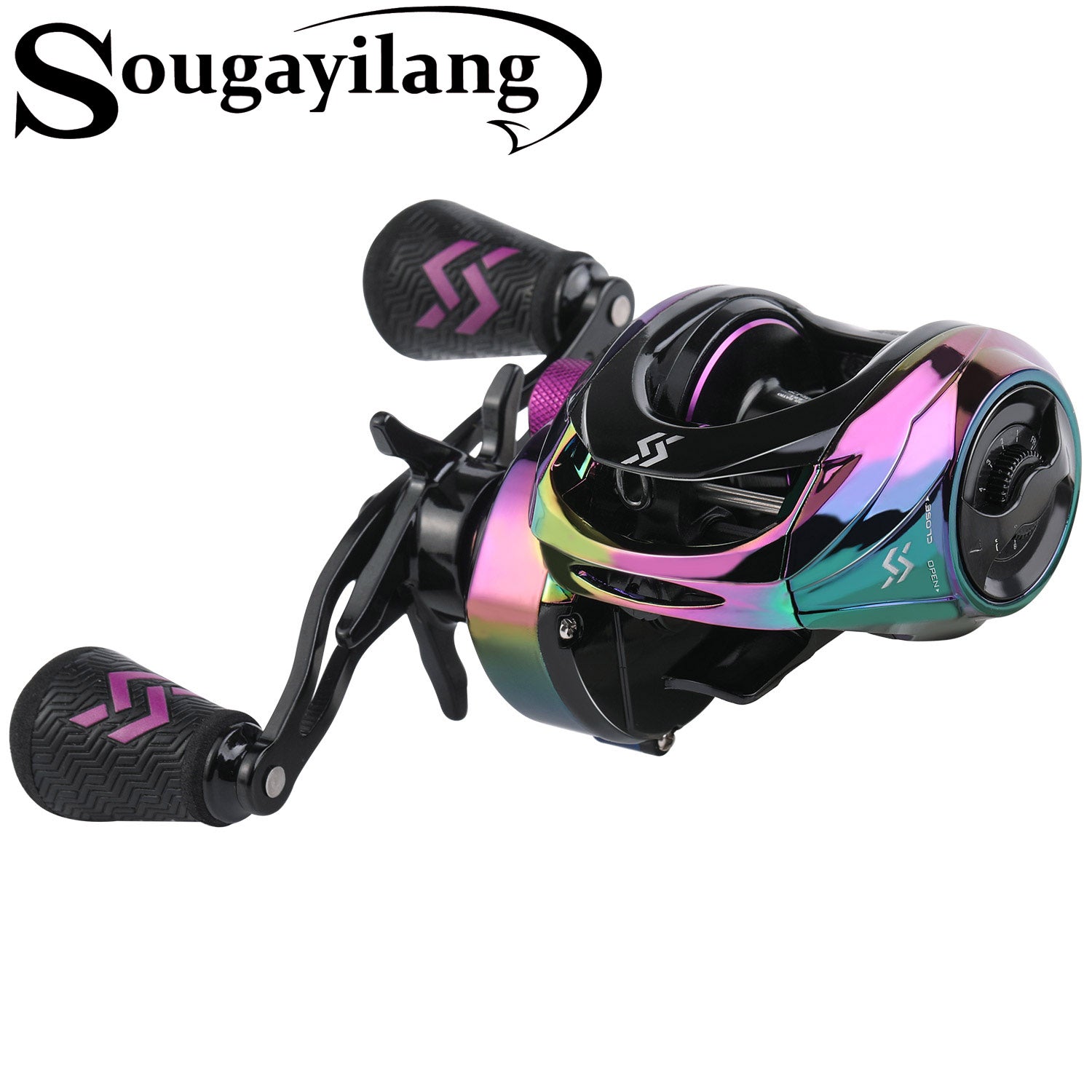  Sougayilang Baitcasting Reel – Lightweight Graphite Frame – 9  + 1 Anti-Reverse Ball Bearings, 8.0:1 High-Speed Gear Ratio Fishing Reel- Left Handle : Sports & Outdoors