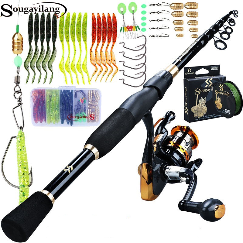 Fishing Rod and Enclosed Reel Tackle Accessory,Telescoping Fishing