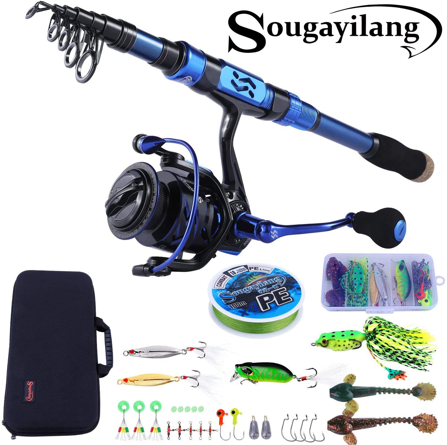  Sougayilang Folding Fishing Rod Case Organizer Pole Storage  Bag Rod Reel Tackle Carrier Fishing Rod Bag Fishing Case-160cm/63in :  Sports & Outdoors